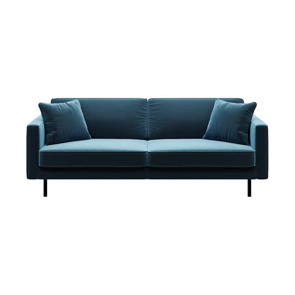 Sofa mėlynos spalvos iš velveto 207 cm Kobo – MESONICA