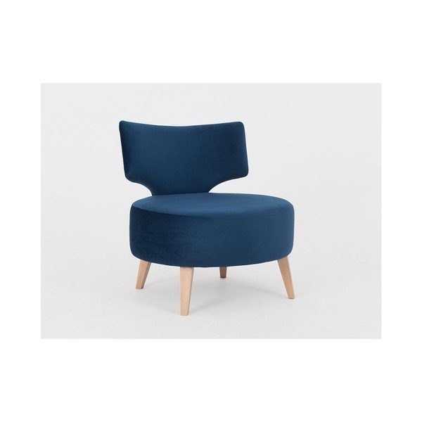 Tamsiai mėlynos spalvos pasirinktinės formos fotelis "Flippin Armchair-image-1