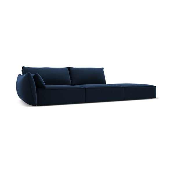 Tamsiai mėlynos spalvos iš velveto sofa su kairiuoju kampu 264 cm Vanda – Mazzini Sofas-image-2