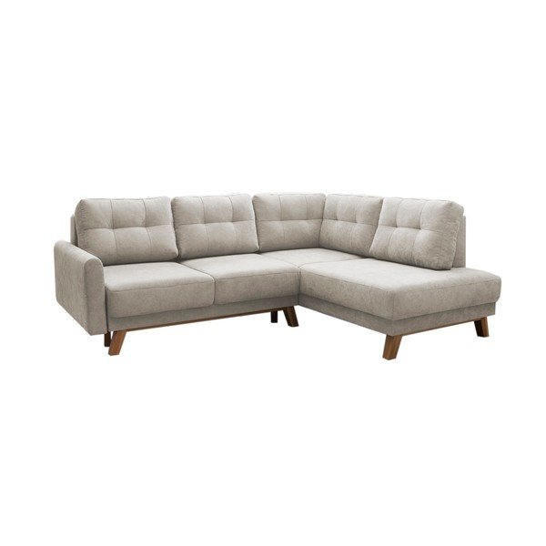 Bobochic Paris Balio smėlio spalvos sofa-lova, dešinysis kampas, 244 cm