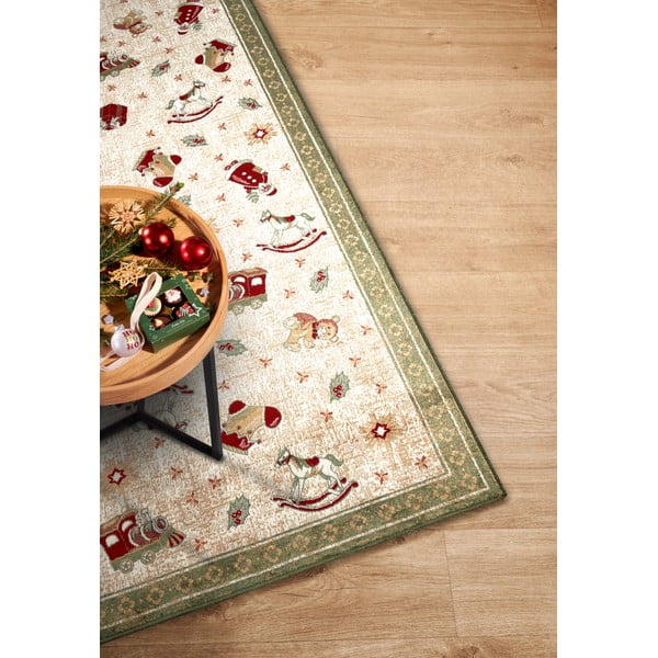 Iš medvilnės mišinio kilimas žalios spalvos su Kalėdų motyvu 80x200 cm Toy's Delight Green Christmas – Villeroy&Boch-image-2