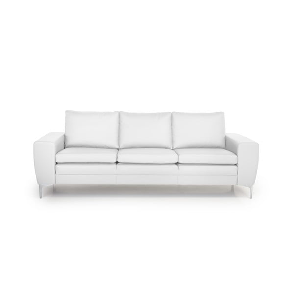 Balta odinė sofa Scandic Twigo, 227 cm