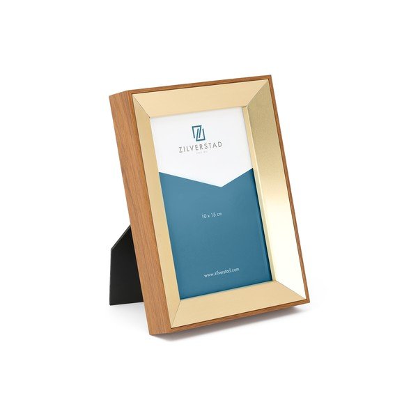 Žalvario spalvos iš metalo pastatomas rėmas 13,5x18,5 cm Marseille – Zilverstad