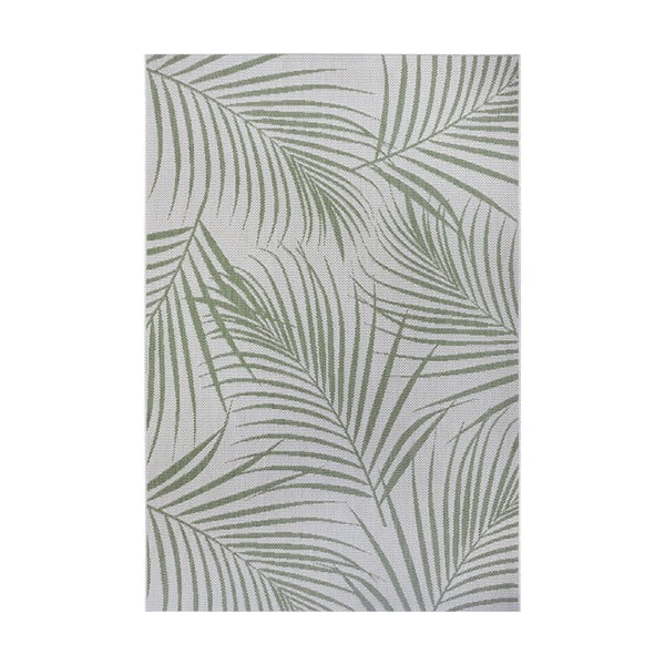 Žalios ir pilkos spalvos lauko kilimas Ragami Flora, 80 x 150 cm