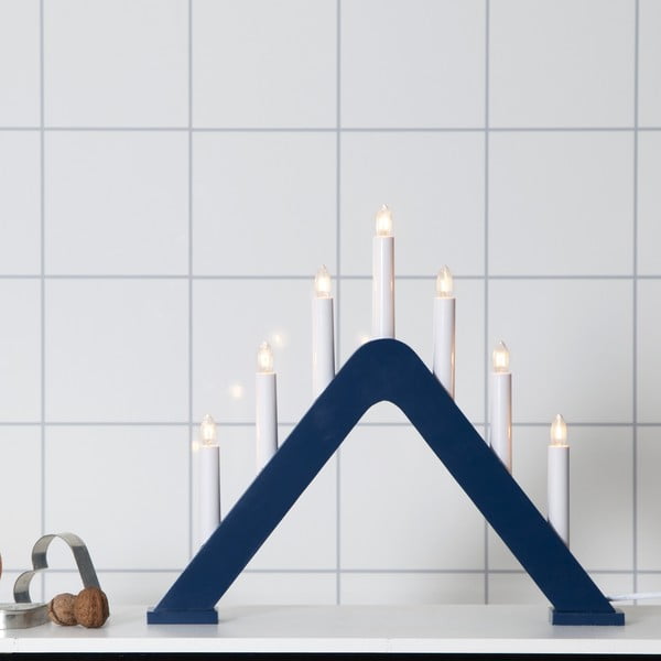 Tamsiai mėlynos spalvos šviečianti Kalėdų dekoracija su kištuku Jarve – Star Trading-image-1