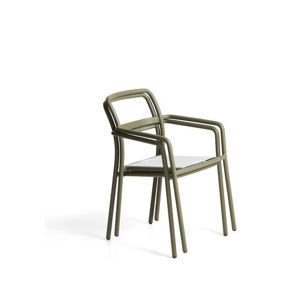 Žalios spalvos paminkštinto audinio sodo kėdė Linosa – Kave Home-image-3