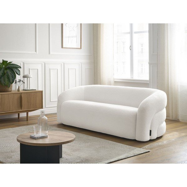 Baltos spalvos sofa iš boucle 193 cm Elina – Bobochic Paris-image-1