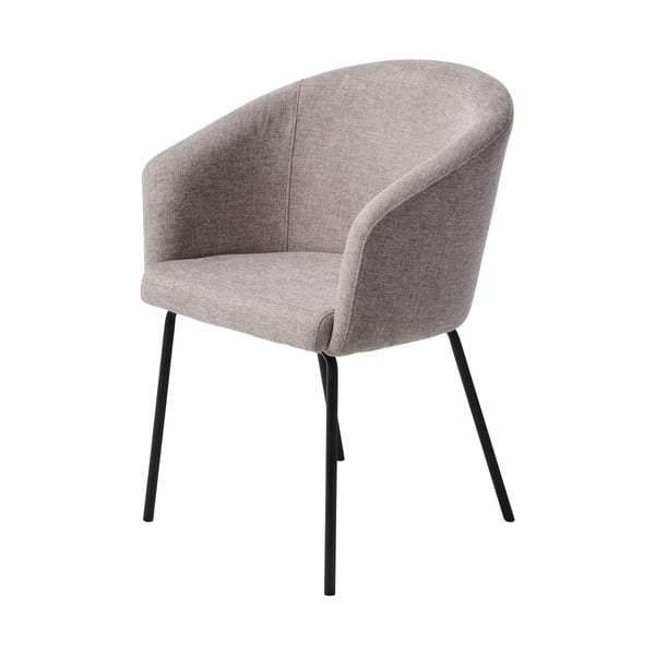 Šviesiai pilkos spalvos iš audinio valgomojo kėdė su porankiais Easton – Unique Furniture-image-2