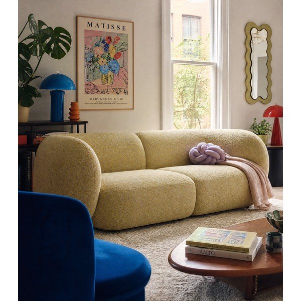 Geltonos spalvos sofa 243 cm Kate – Micadoni -image-1