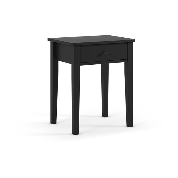 Juodos spalvos matinis naktinis staliukas Bart – Marckeric