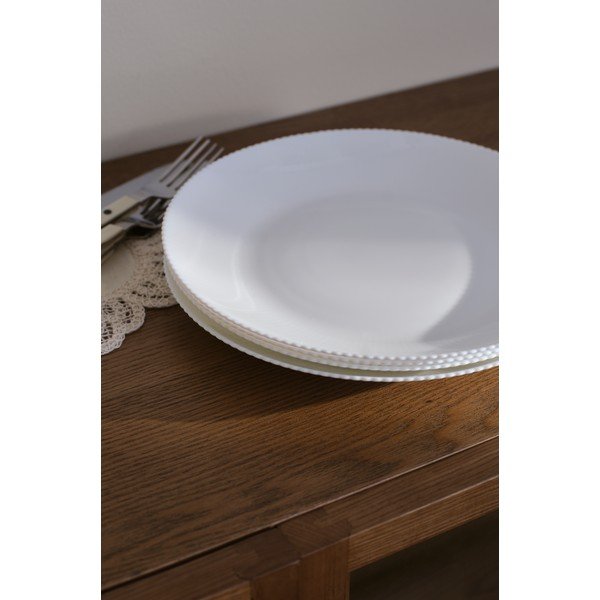 Baltos spalvos iš stiklo  lėkštės 4 vnt. ø 25 cm Alessia – Jotex-image-1