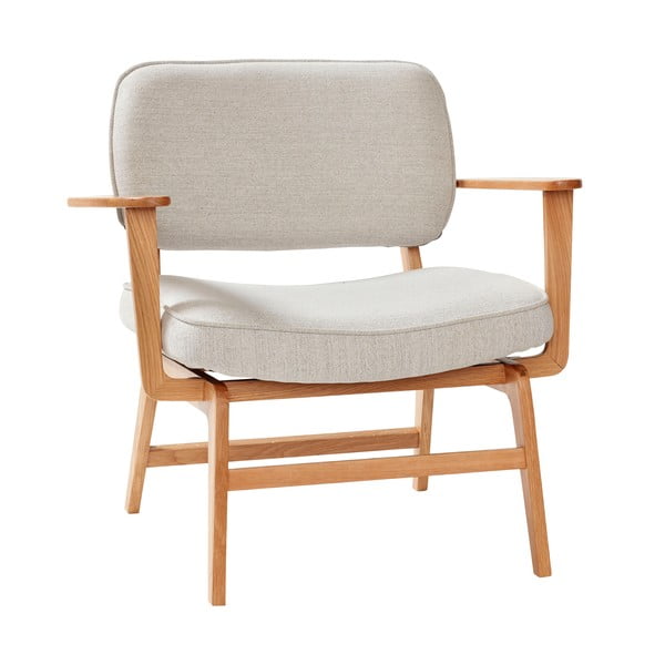 Pilkas krėslas su ąžuolo konstrukcija Hübsch Haze