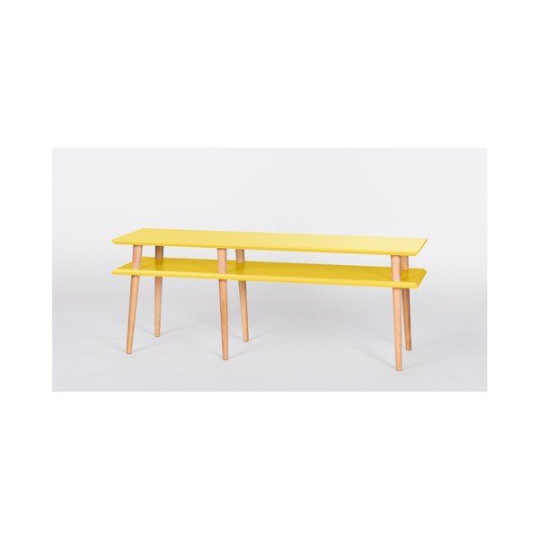 "Mugo" geltonas žurnalinis staliukas, 119 cm (plotis) ir 45 cm (aukštis)-image-1