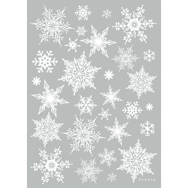 30 lipdukų rinkinys Ambiance Christmas White Flakes-image-2
