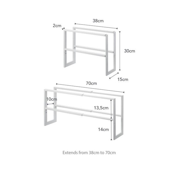 Iš metalo teleskopinė batų lentyna baltos spalvos Line – YAMAZAKI-image-3