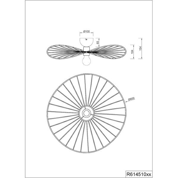 Lubinis šviestuvas baltos spalvos ø 60 cm Chapeau – Reality-image-4