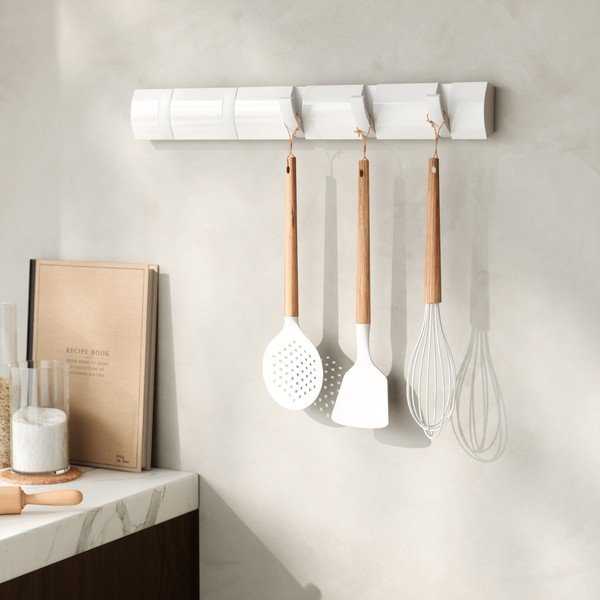 Matinės baltos spalvos iš pušies masyvo sieninė lentyna 51 cm Flip – Umbra-image-2