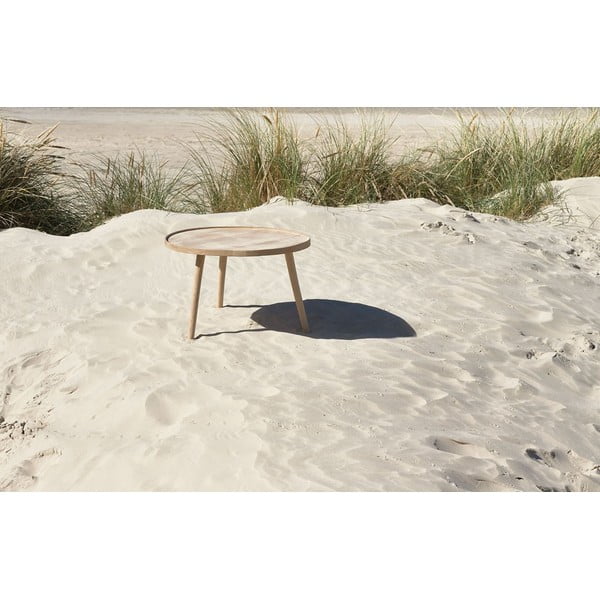 Apvalios formos kavos staliukas iš ąžuolo masyvo natūralios spalvos ø 70,5 cm Ebern – Villa Collection-image-3