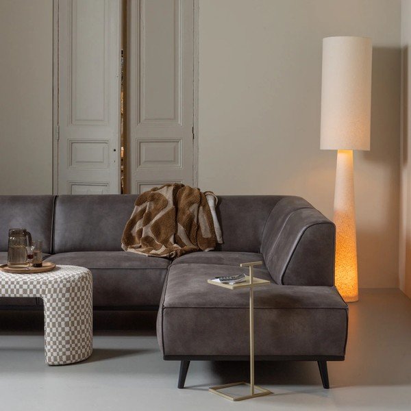 Smėlio spalvos pastatomas šviestuvas (aukštis 187 cm) su tekstiliniu gaubtu Loft – WOOOD-image-1