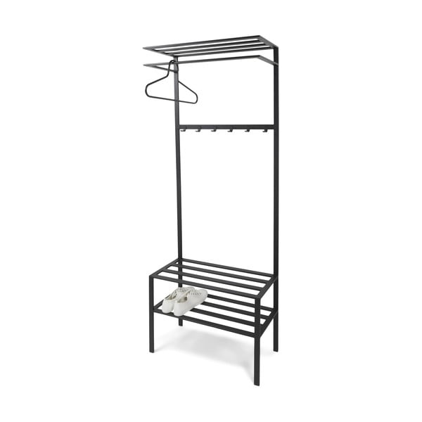 Juodos spalvos iš metalo koridoriaus baldas 70x178x29 cm Ivar – Spinder Design-image-2