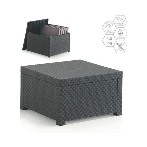 Iš dirbtinio rotango sodo kavos staliukas 56x56 cm – Juinsa-image-2