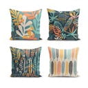 4 pagalvėlių užvalkalų rinkinys Minimalist Cushion Covers Colorful Leaves, 43 x 43 cm