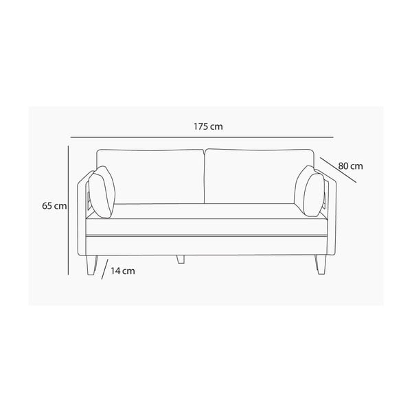Ruda trijų vietų sofa Balcab Home Lola-image-1