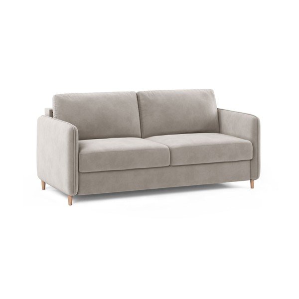 Smėlio spalvos sofa miegojimui iš velveto 184 cm – Micadoni -image-2