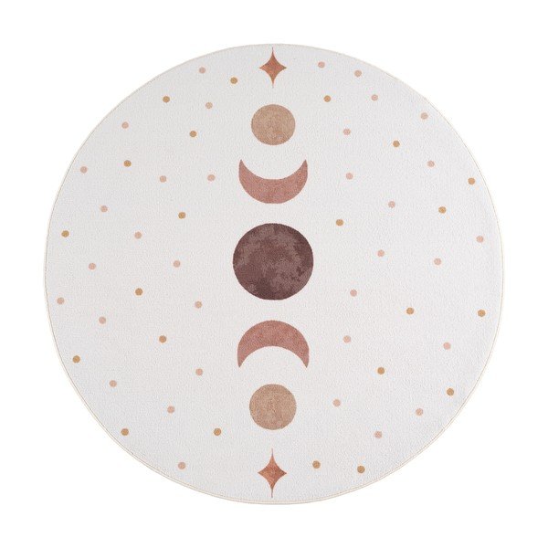 Skalbiamas kreminės spalvos vaikiškas kilimas ø120 cm Coco 1136 – Ayyildiz Carpets