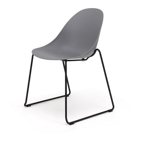 2 pilkų valgomojo kėdžių su juodomis kojomis rinkinys Bonami Essentials Viva