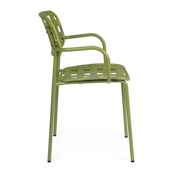 Žalios spalvos metalinės sodo kėdės 4 vnt. Clover   – Bizzotto-image-2