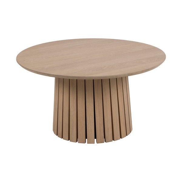 Apvalus ąžuolo dekoro kavos staliukas ø 80 cm Christo - Actona-image-2