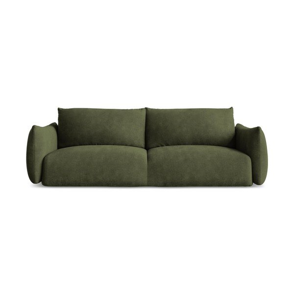 Žalios spalvos iš šenilinio audinio sulankstoma sofa 230 cm Leila – Makamii