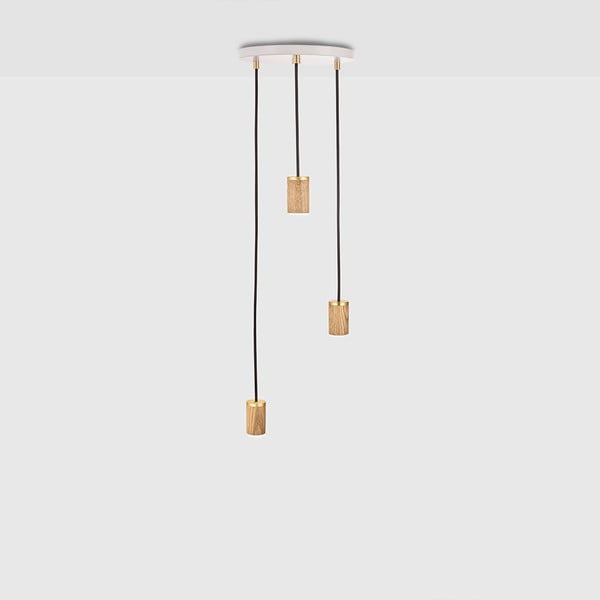 Kabantis šviestuvas baltos spalvos/natūralios spalvos su pritemdymo funkcija ø 25 cm – tala-image-3