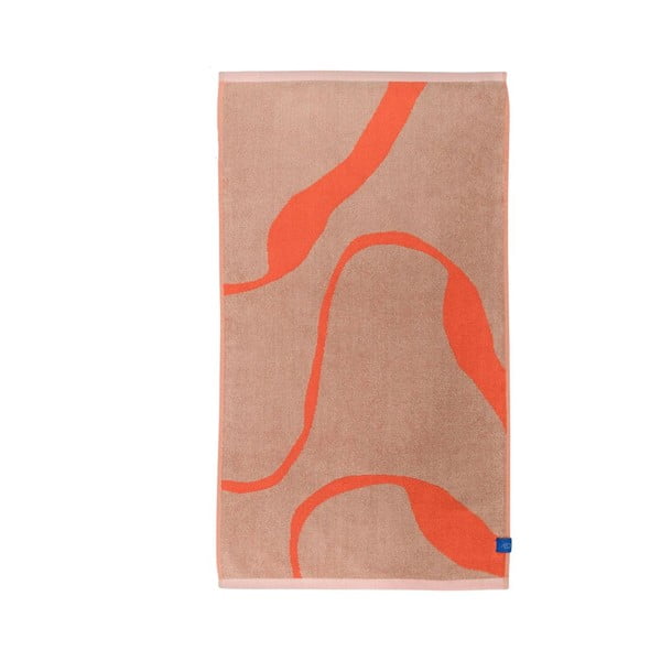 Vonios rankšluostis oranžinės spalvos/šviesiai rudos spalvos iš organiškos medvilnės 70x133 cm Nova Arte – Mette Ditmer Denmark