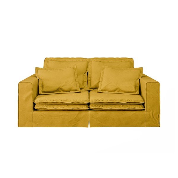 Geltonos spalvos sofa 196 cm Nora – Ropez