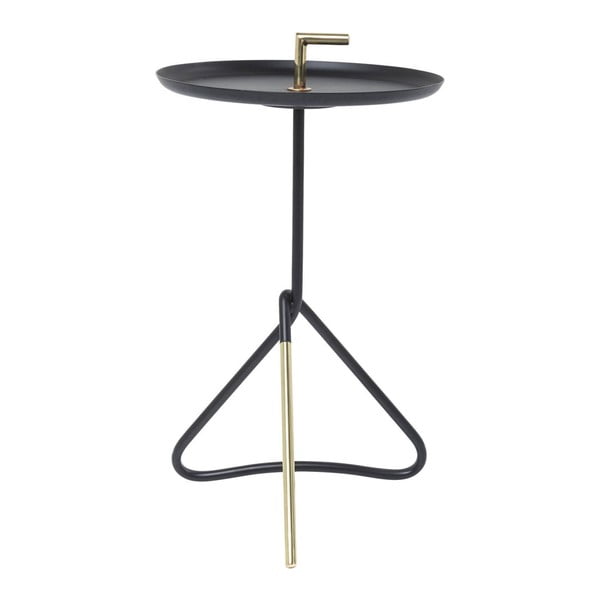 "Kare Design Nodo" juodas kavos staliukas, ⌀ 30 cm