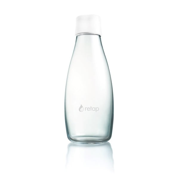Baltas ReTap stiklinis butelis su neribota garantija, 500 ml
