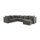 Tamsiai pilkos spalvos kampinė sofa (su kairiuoju kampu/„U“ formos) Manao – Makamii