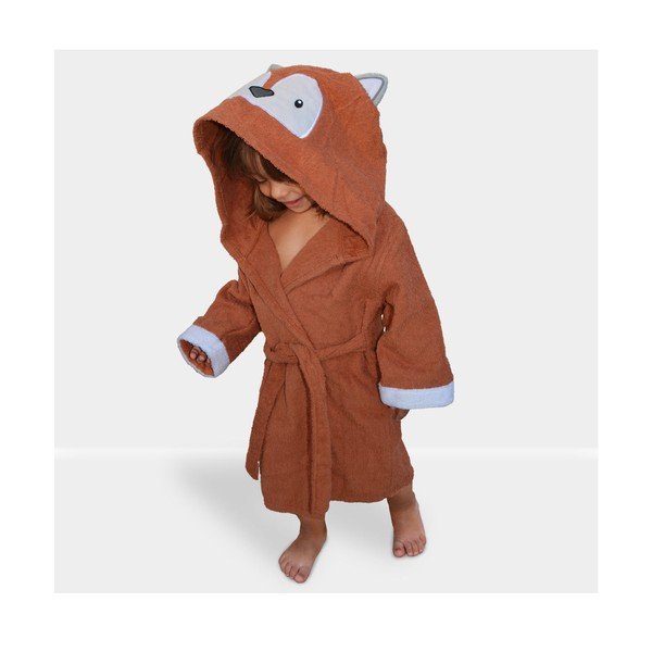 Oranžinis medvilninis kūdikių chalatas L dydžio Fox - Rocket Baby-image-3