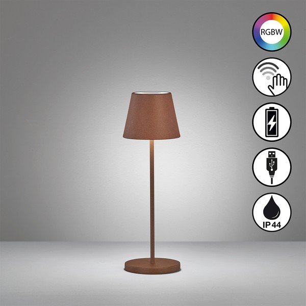 Stalinis šviestuvas rudos spalvos LED (aukštis 34 cm) su metaliniu gaubtu Cosenza – Fischer & Honsel-image-2