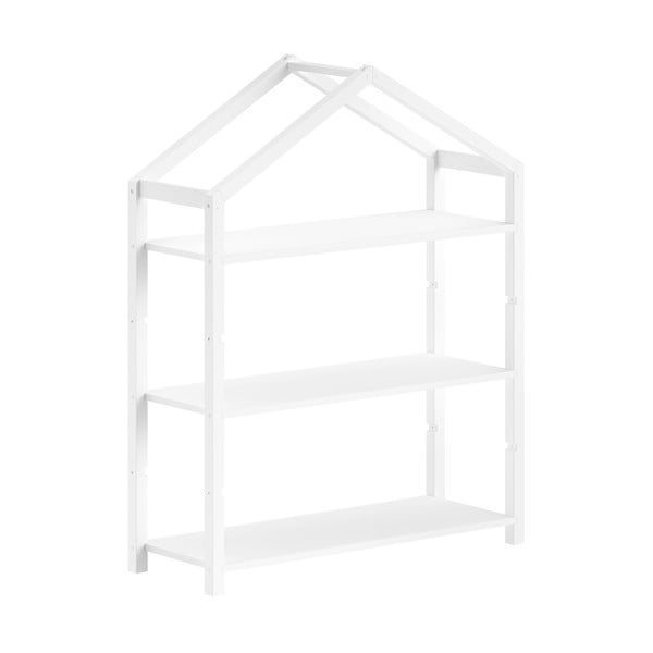 Baltos spalvos iš pušies masyvo vaikiška knygų spinta 111x141x40 cm Dallas – Vipack