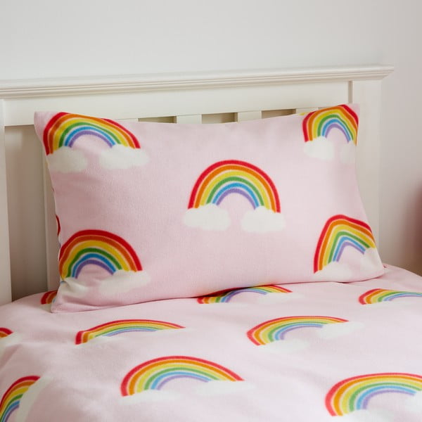 Viengulė vaikiška patalynė iš flanelės 135x200 cm Rainbow Hearts – Catherine Lansfield-image-4