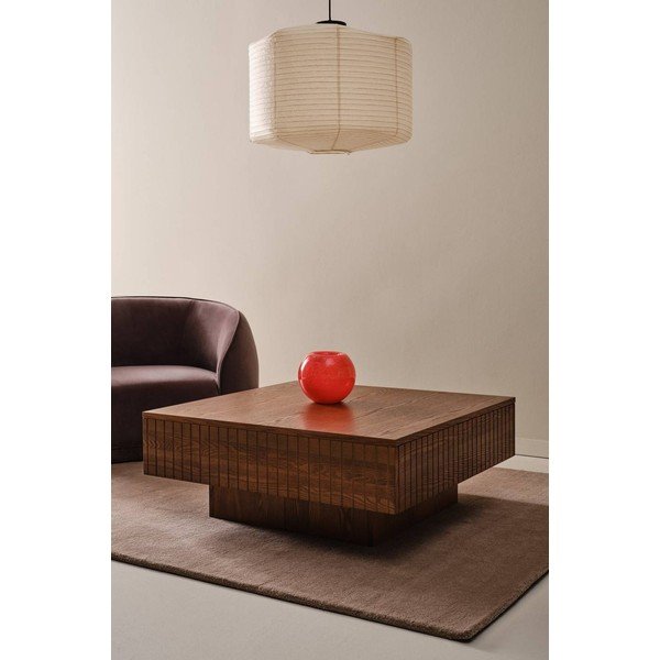 Tamsiai rudos spalvos iš MDF plokštės kavos staliukas 90x90 cm Furuvik – Jotex-image-1