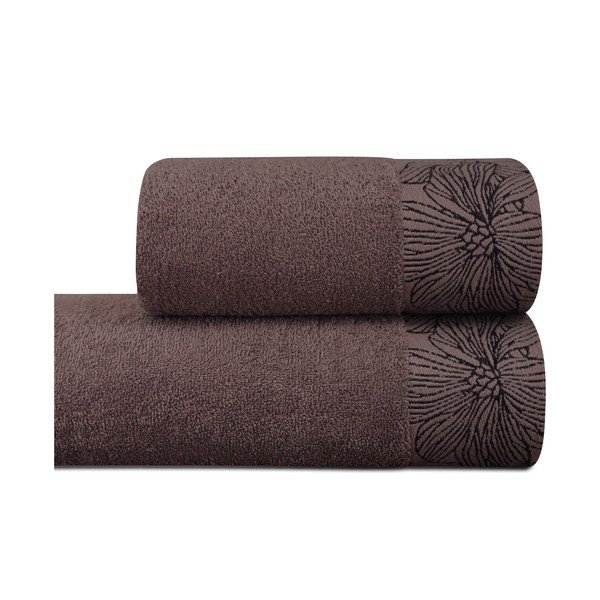 Rudos spalvos iš frote audinio iš medvilnės rankšluostis 50x100 cm Valencia – My House-image-2