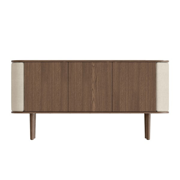 Žema šoninė spintelė rudos spalvos/smėlio spalvos iš ąžuolo 150x75 cm Treasures – UMAGE-image-3