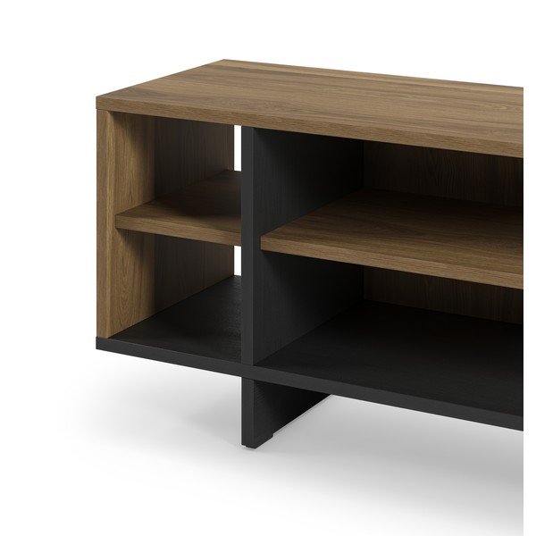 Juodos spalvos/natūralios spalvos TV spintelė iš ąžuolo 160x44x36 cm Cequoia – Marckeric-image-4