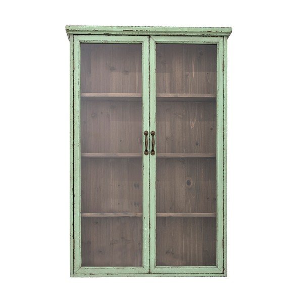 Šviesiai žalios spalvos iš kėnio masyvo pakabinama vitrina 81x122x18 cm Hazem – Bloomingville