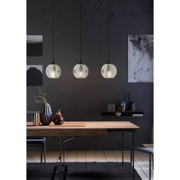 Kabantis šviestuvas juodos spalvos su stiklo gaubtu ARISCANI – EGLO-image-1