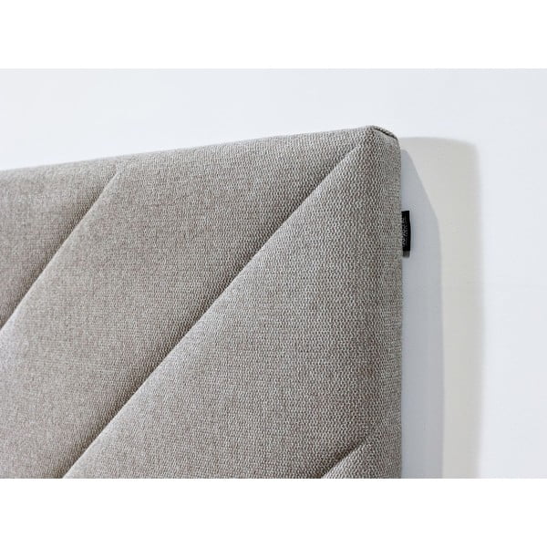 Dvigulė lova smėlio spalvos audiniu dengta su lovos grotelėmis 160x200 cm Romane – Bobochic Paris-image-3